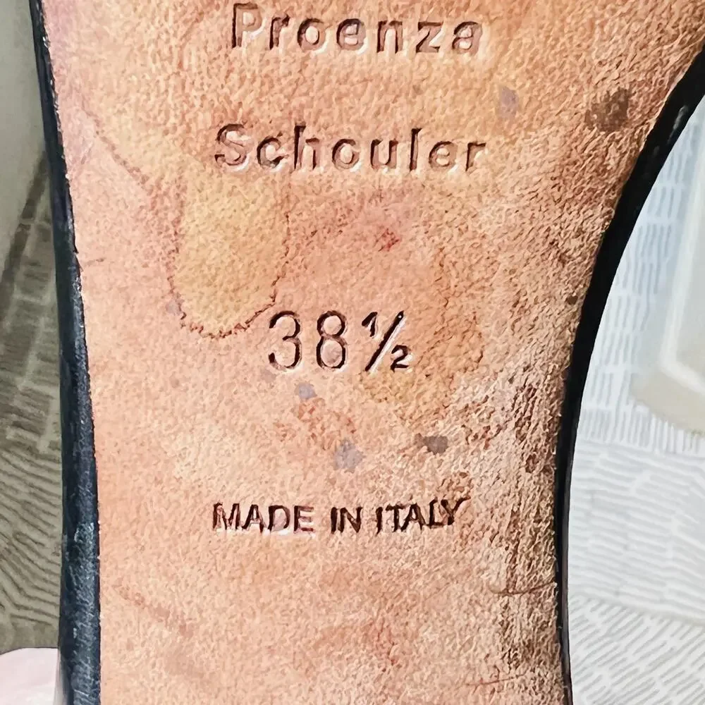 Proenza Schouler Sandals Women 8.5 Black Leather Ankle Strap Stiletto Heel Shoes